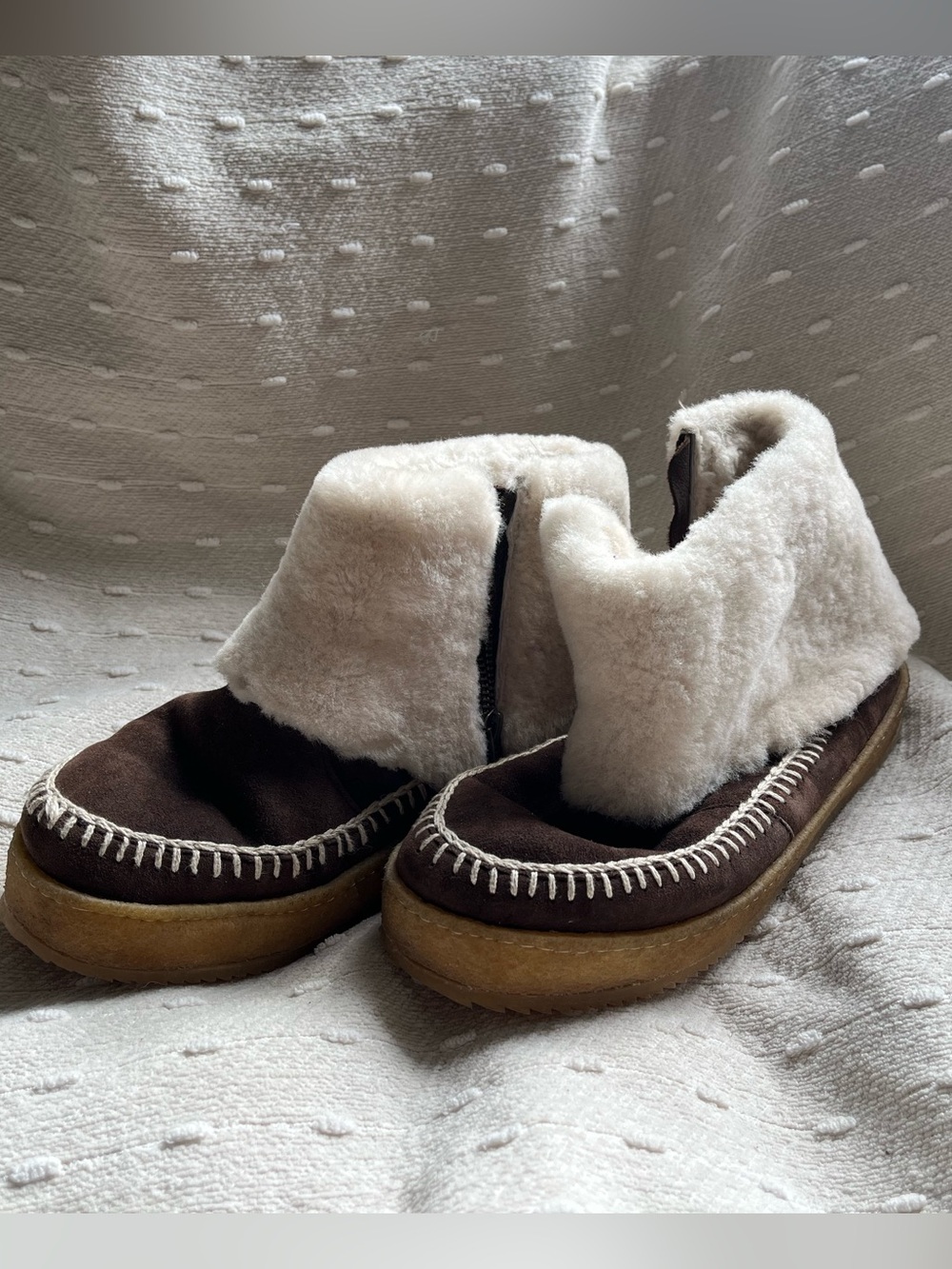 Brown Suede Moccasin Boots